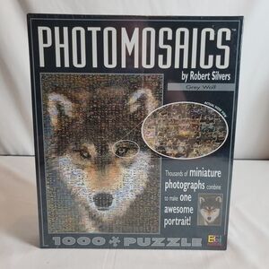 Photomosaics Grey Wolf 1000 Piece Jigsaw Puzzle Wild Animal Buffalo Games